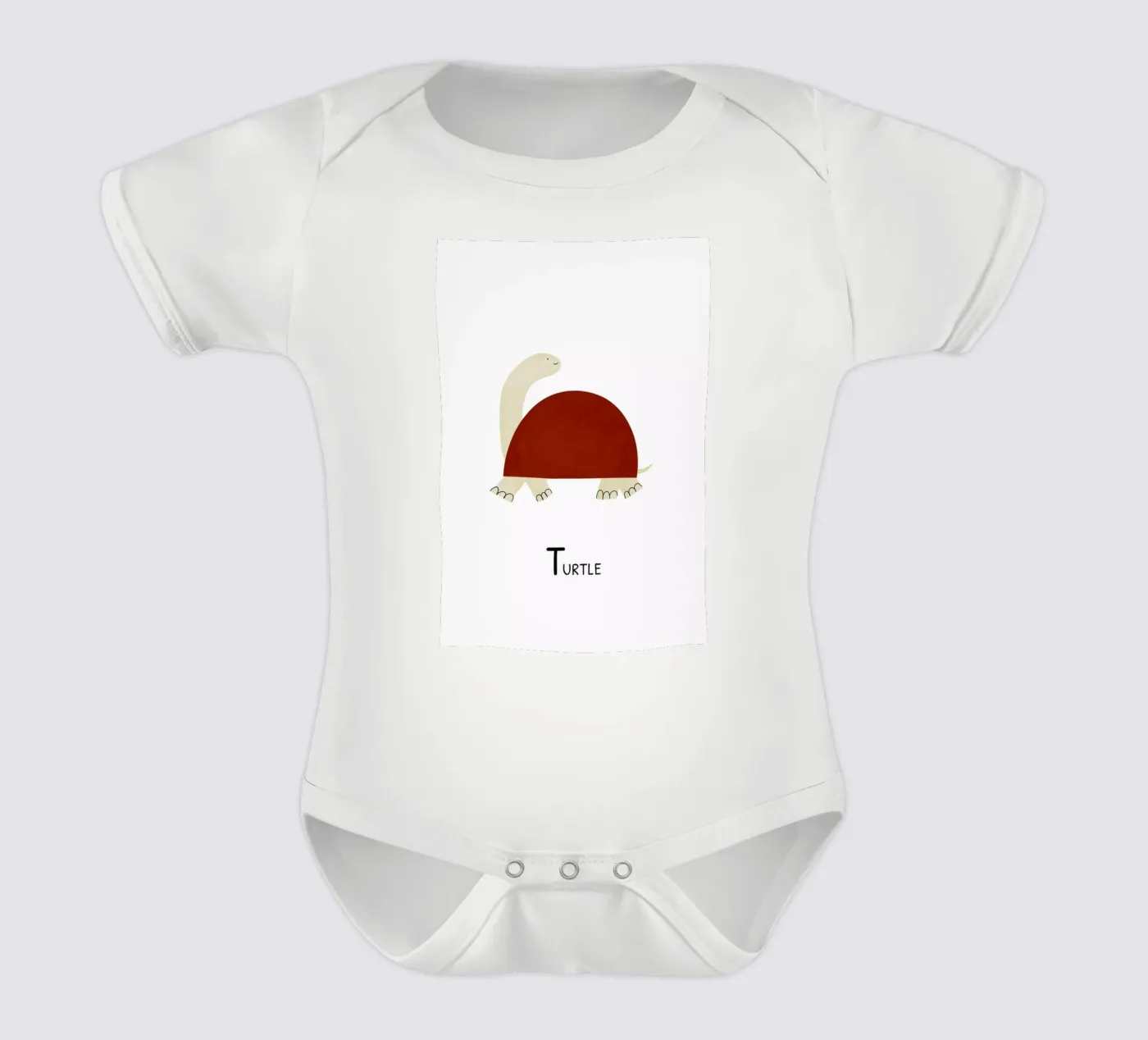 Turtle short-sleeve baby romper by Little Flourishes
