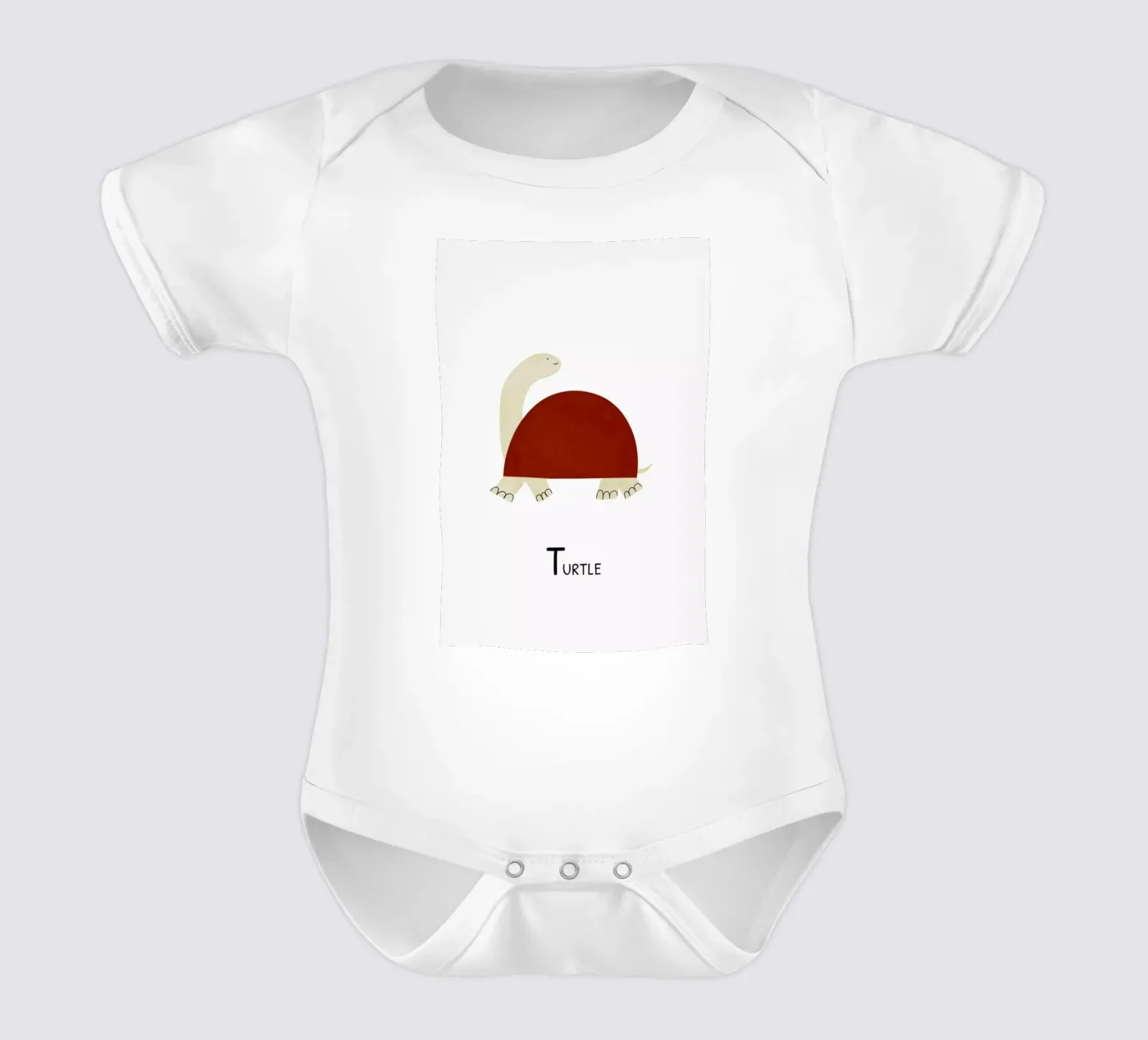 Turtle short-sleeve baby romper by Little Flourishes