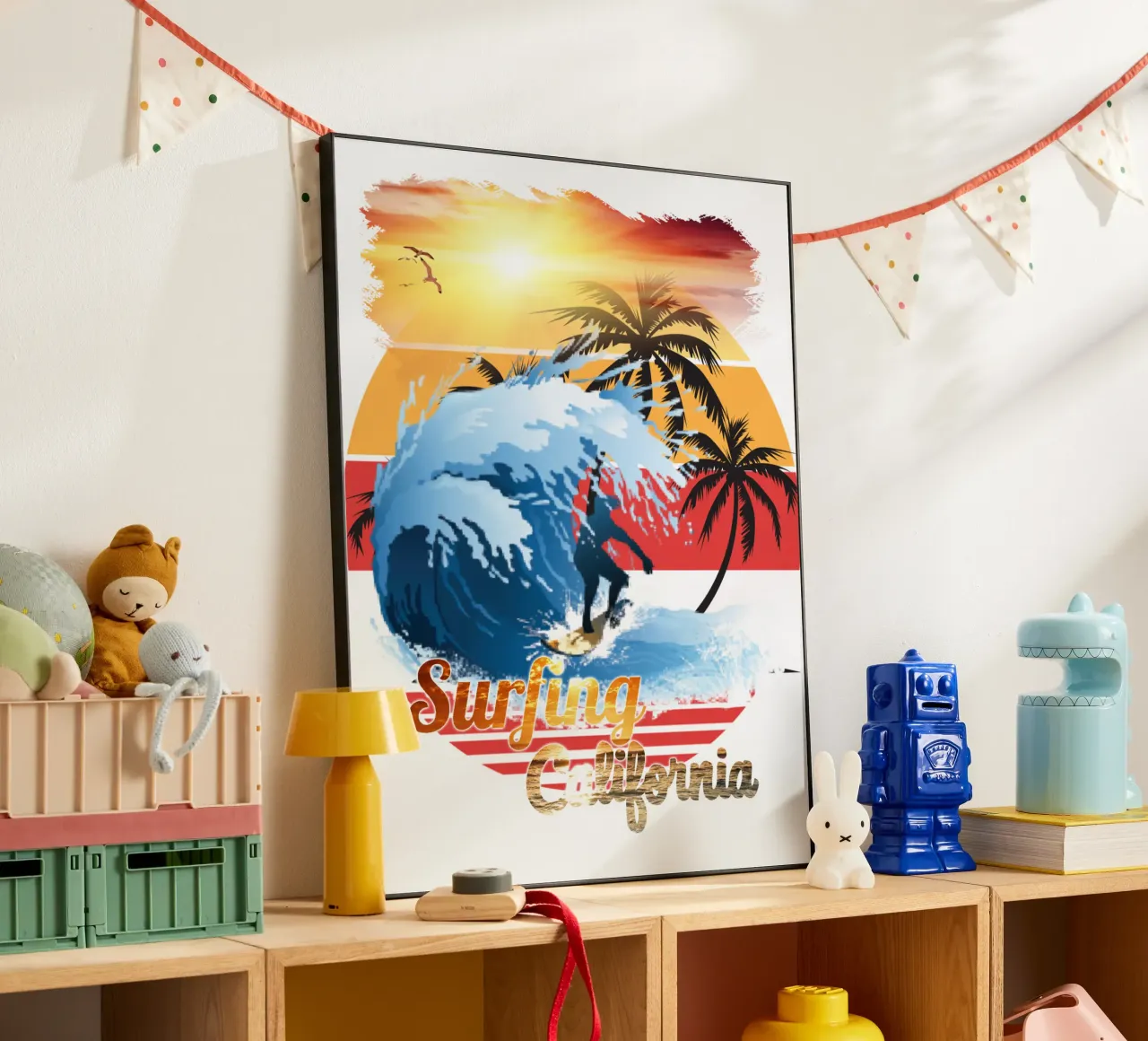 Surf Life Oval y - Summer Sun Vibes 2 alu-dibond by surfer28