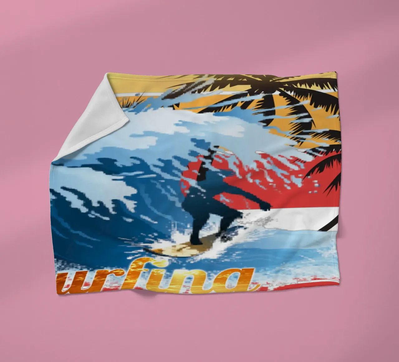 Surf Life Oval y - Summer Sun Vibes 2 fleece blanket by surfer28
