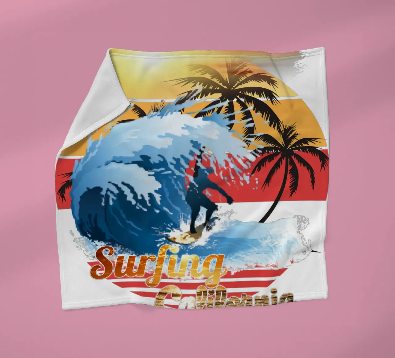 Surf Life Oval y - Summer Sun Vibes 2 fleece blanket by surfer28