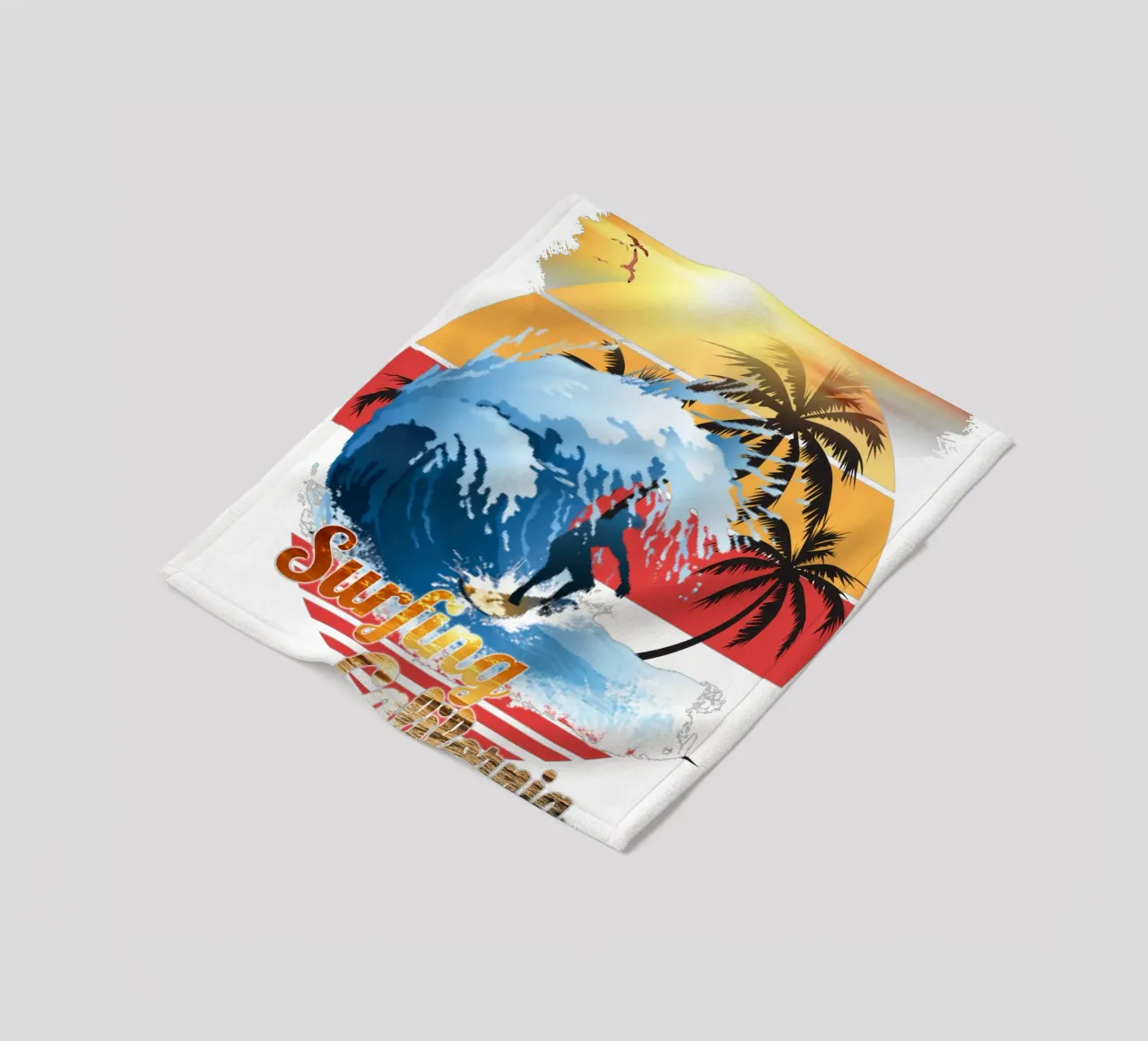 Surf Life Oval y - Summer Sun Vibes 2 fleece blanket by surfer28