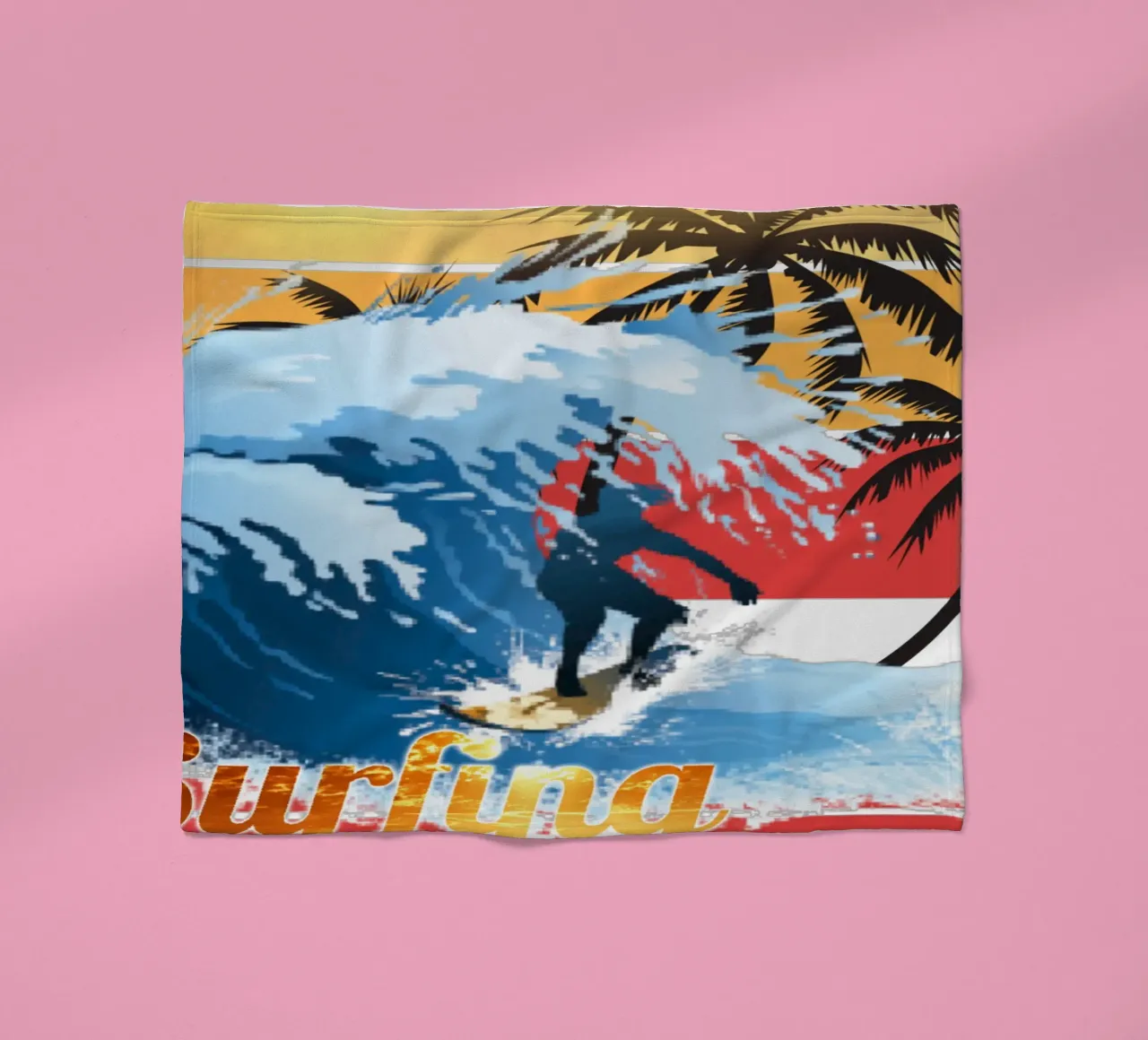 Surf Life Oval y - Summer Sun Vibes 2 fleece blanket by surfer28