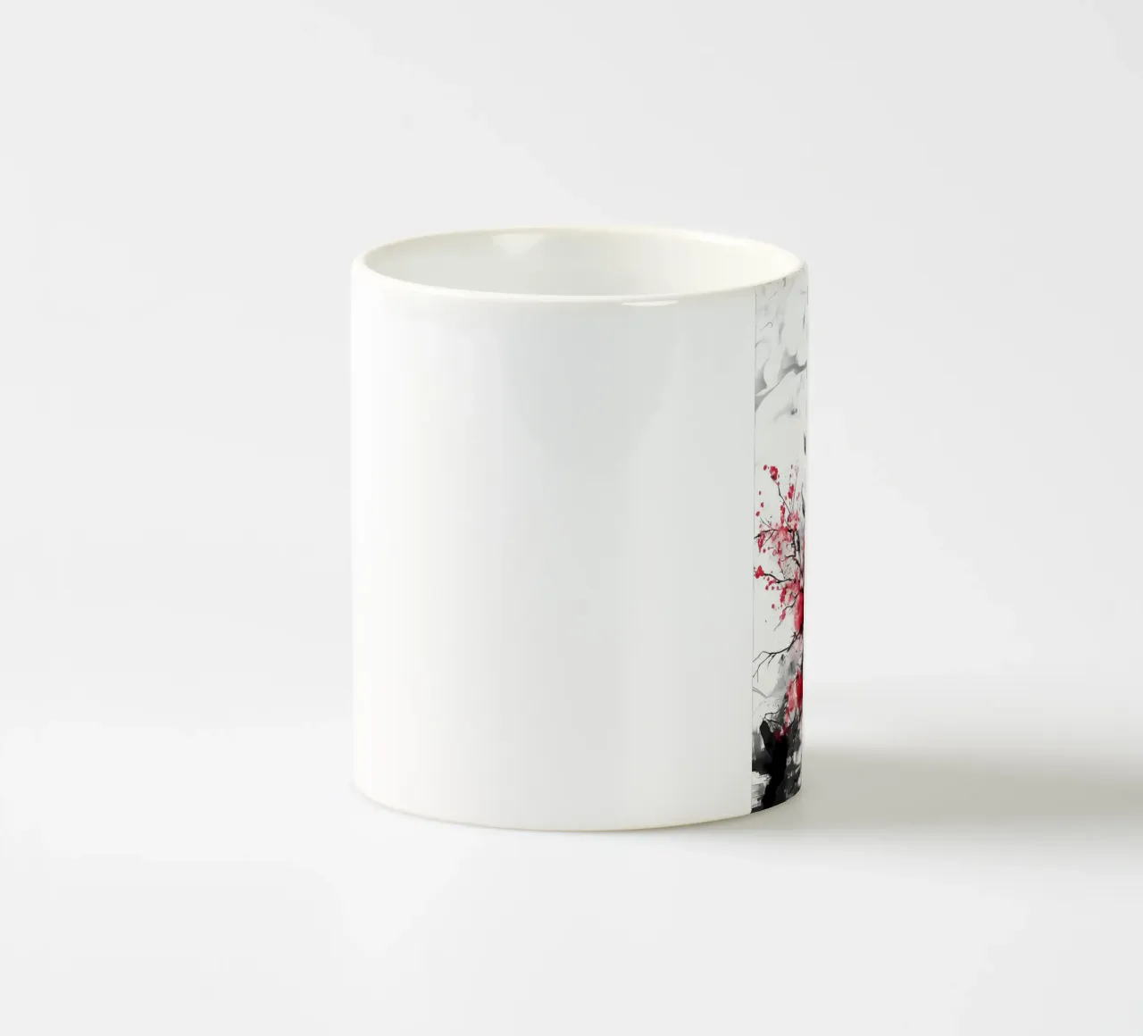 Japanese Cherry Pagoda ceramic mug by Rebecca Clark Wyrick