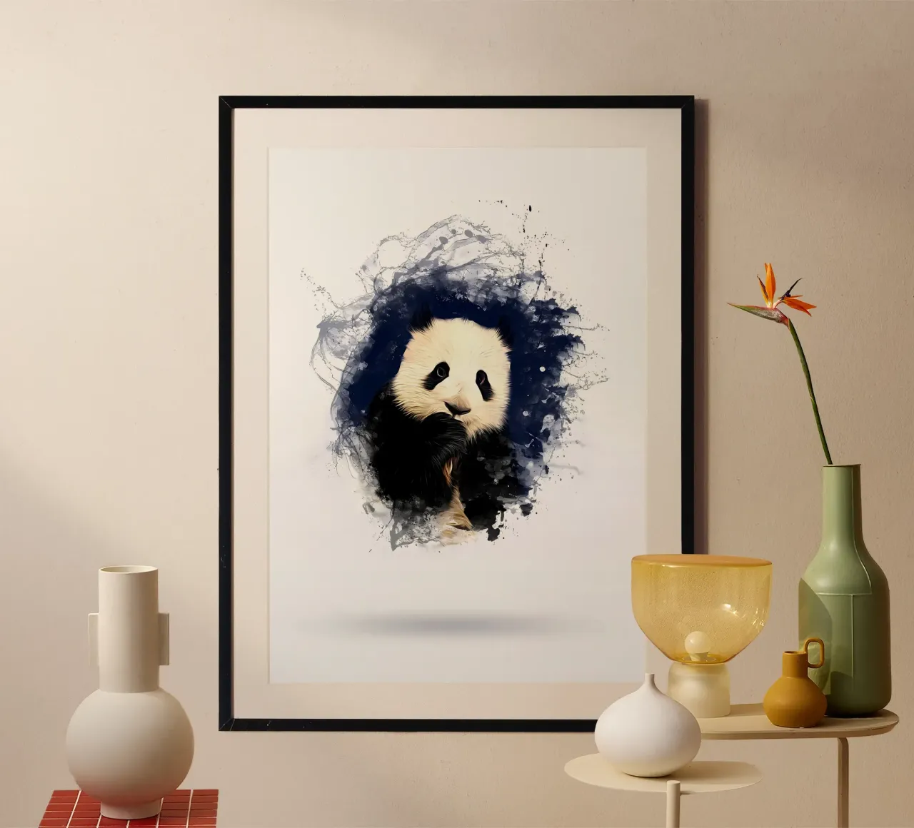 PANDA poster con telaio in alluminio da James M Coyle