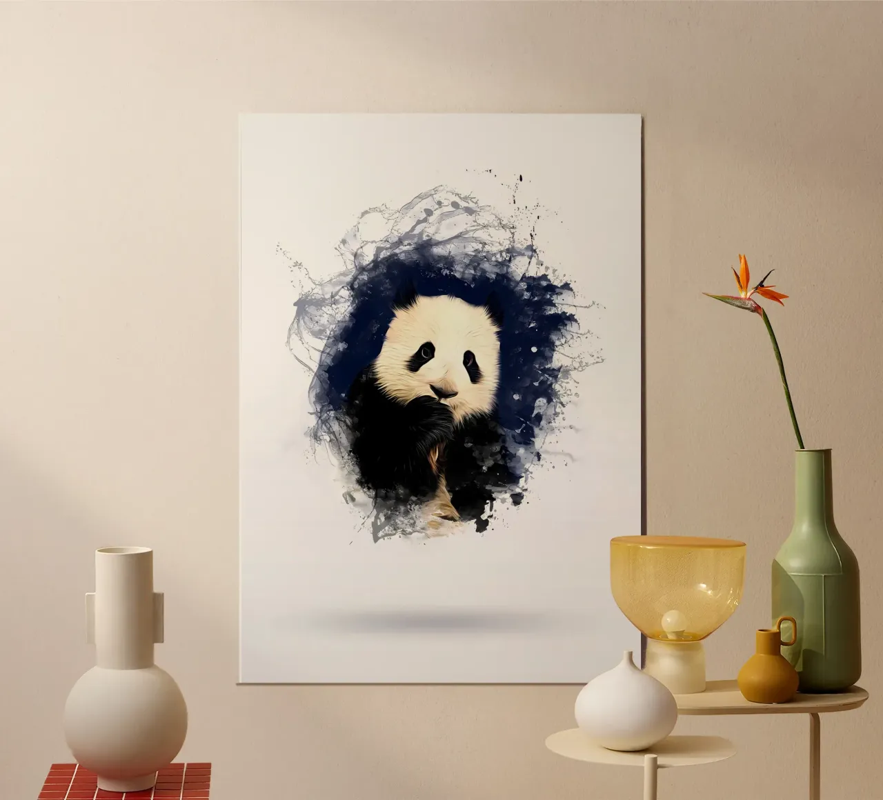 PANDA poster con telaio in alluminio da James M Coyle