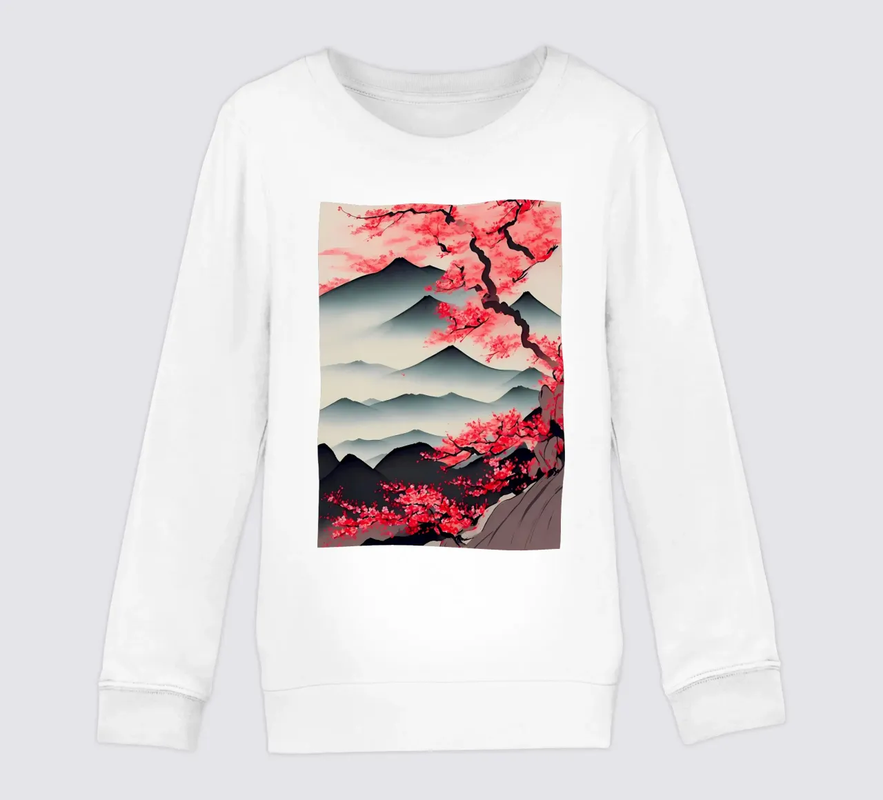 Japanese Ink Wash Painting kids sweatshirt by Rebecca Clark Wyrick
