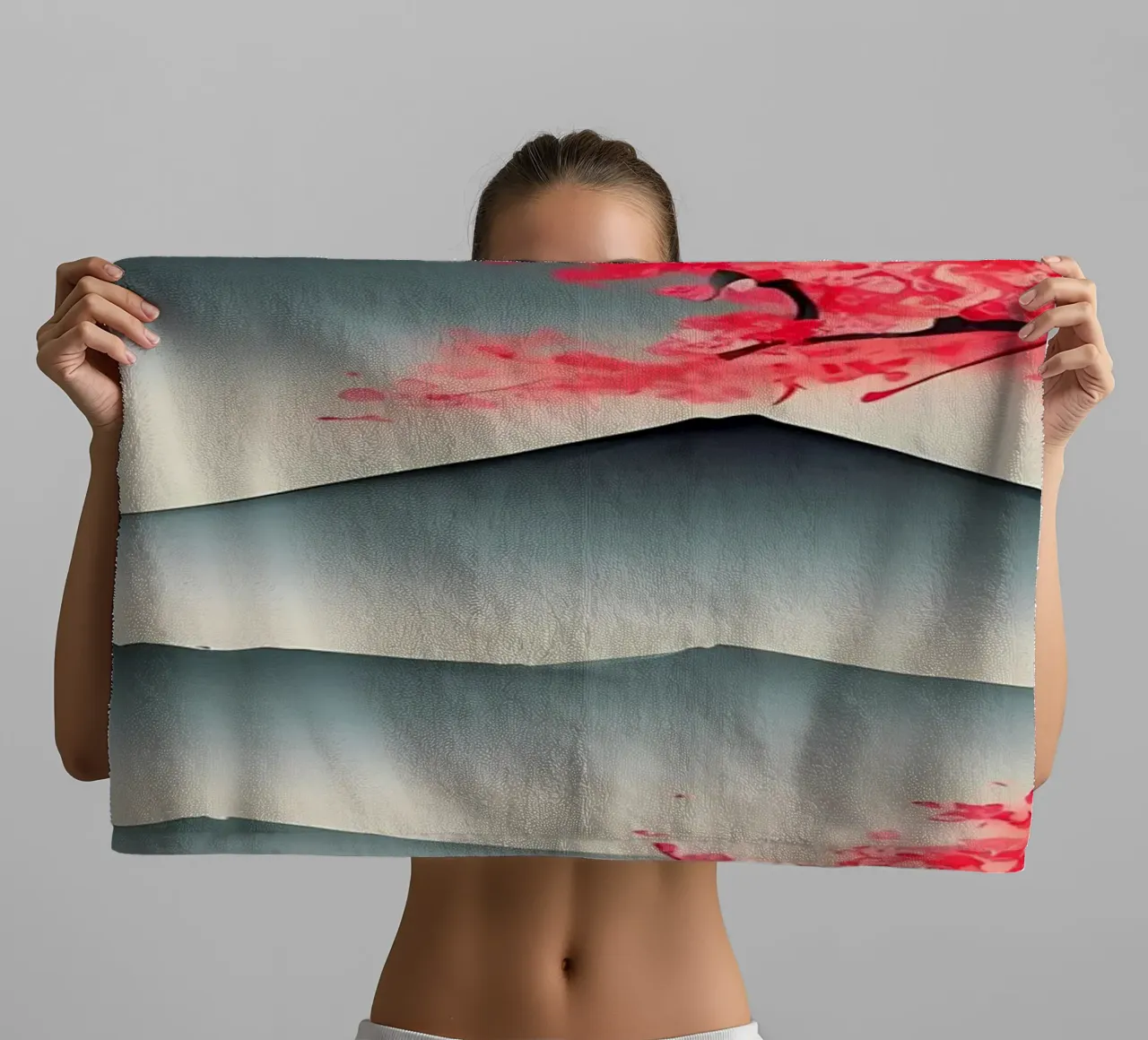 Japanese Ink Wash Painting towel by Rebecca Clark Wyrick