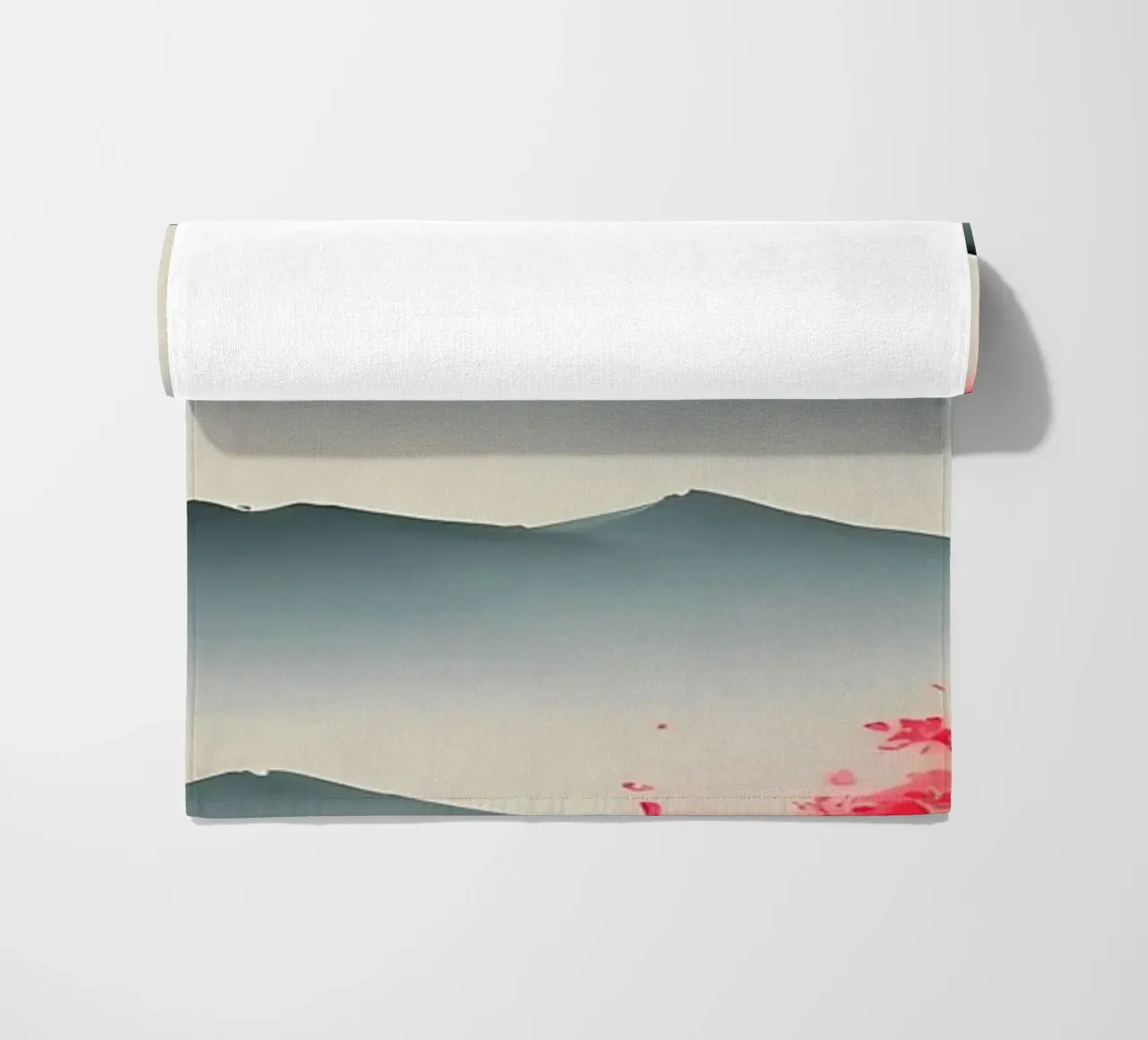 Japanese Ink Wash Painting beach towel by Rebecca Clark Wyrick