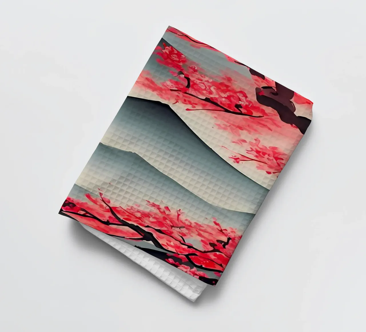 Japanse inktspoeling theedoek van Rebecca Clark Wyrick
