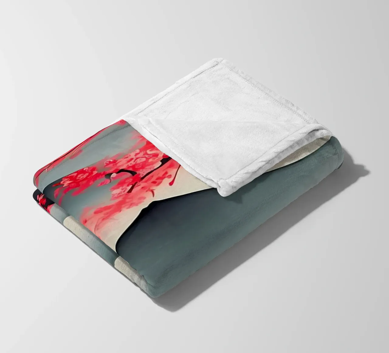 Japanese Ink Wash Painting fleece blanket by Rebecca Clark Wyrick