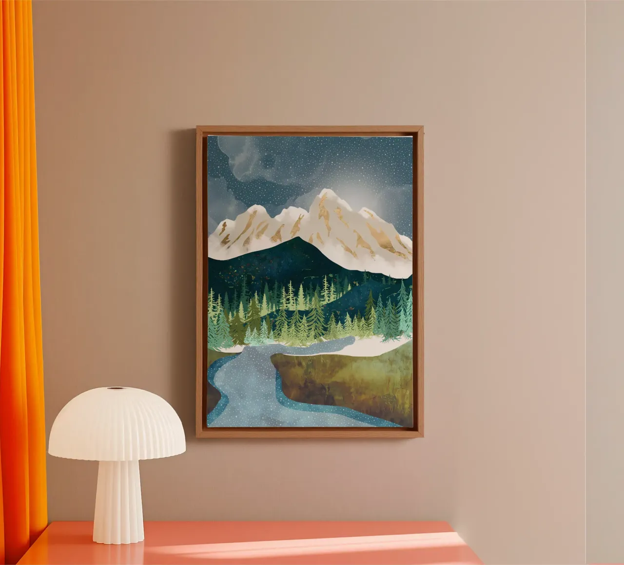 Riflessione d'autunno tela con Cornice a cassetta da Albert S Jacob
