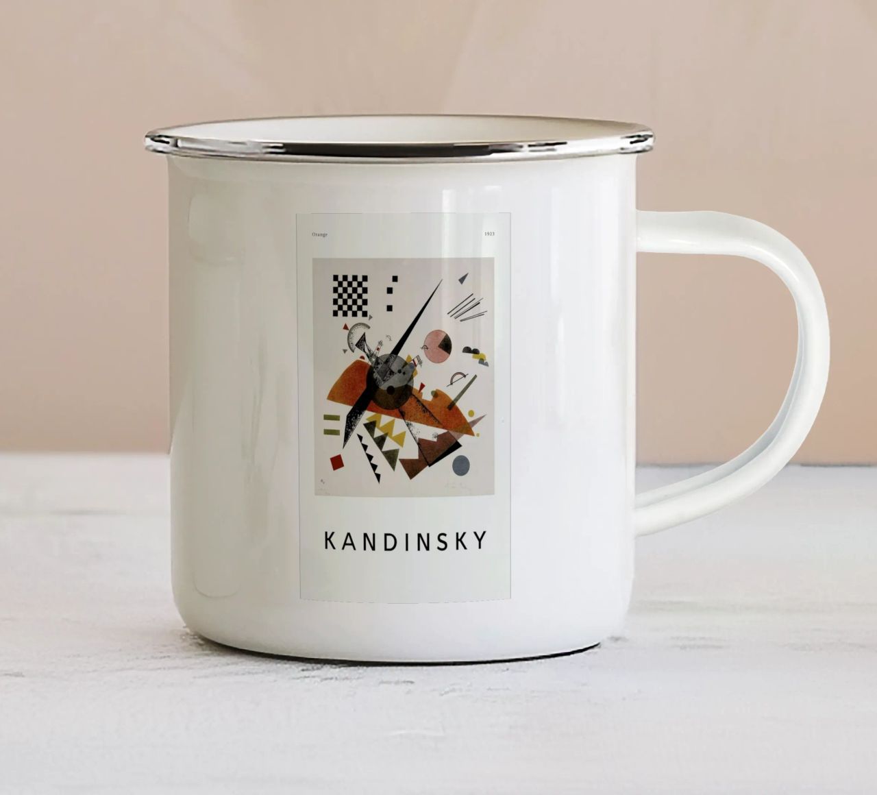 Kandinsky - Orange tazza in smalto da ARTOTHEK