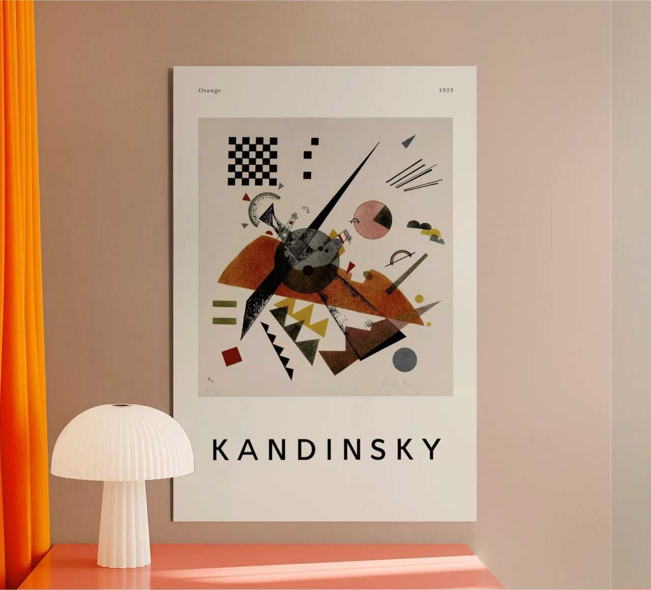 Kandinsky - Orange Forex-Platte von ARTOTHEK