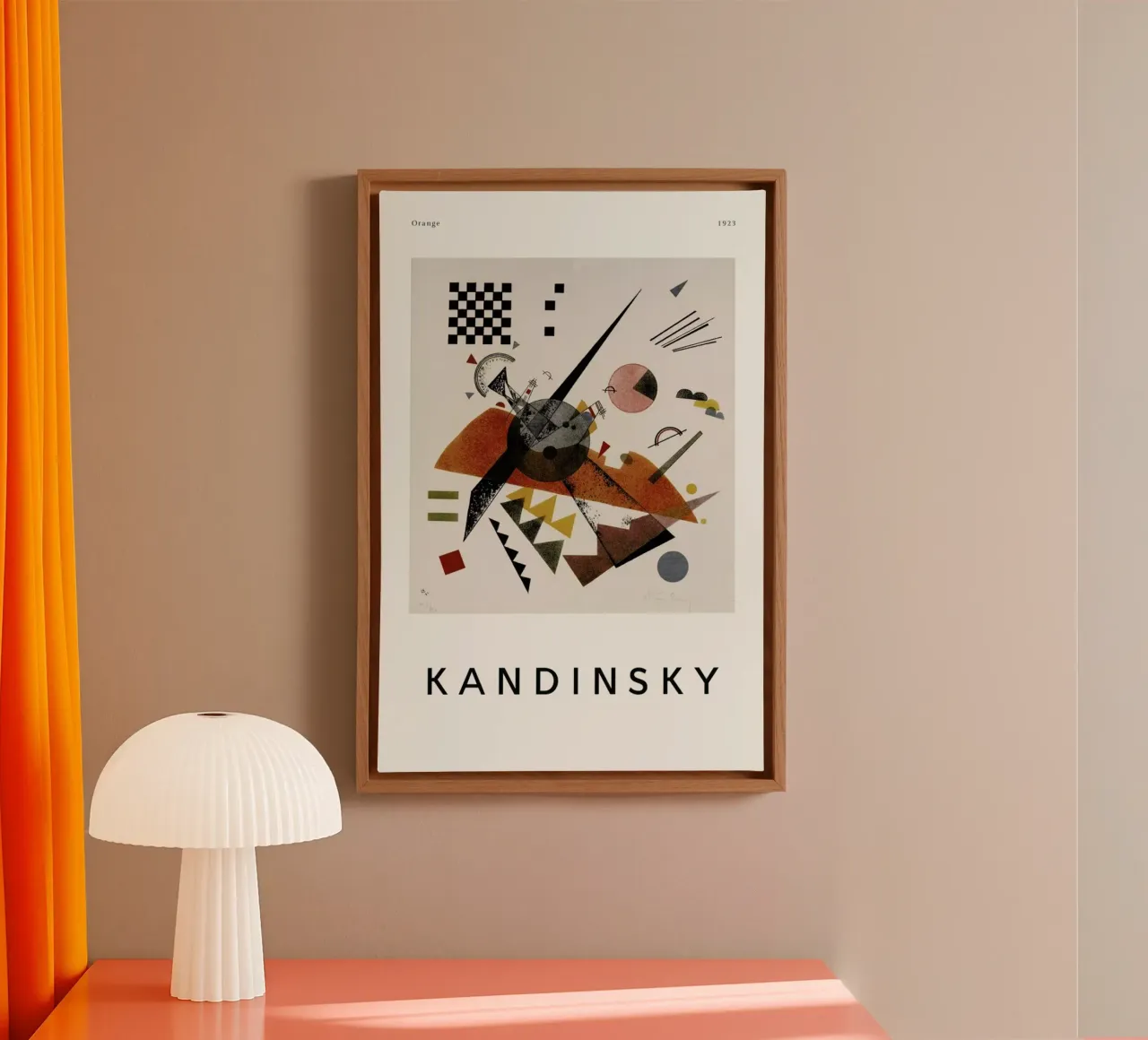 Kandinsky - Orange tela con Cornice a cassetta da ARTOTHEK