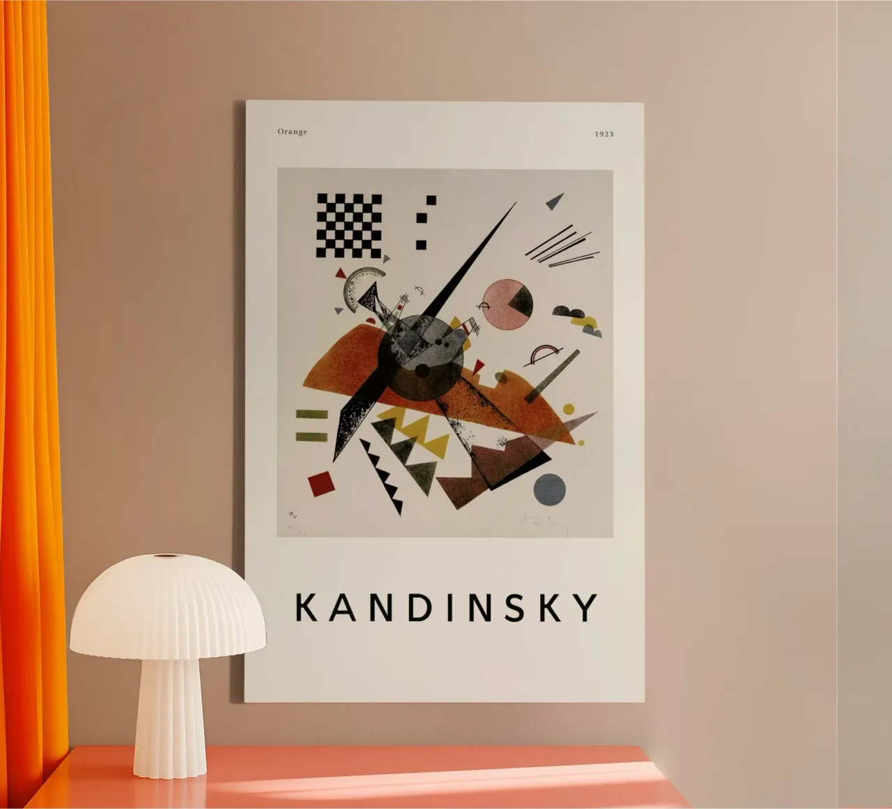 Kandinsky - Orange tela con Cornice a cassetta da ARTOTHEK