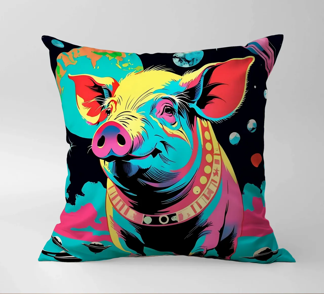 Stile_maiale_A_1 cuscino da Tierisch bunt by LK