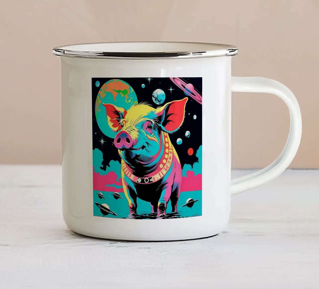 Stile_maiale_A_1 tazza in smalto da Tierisch bunt by LK