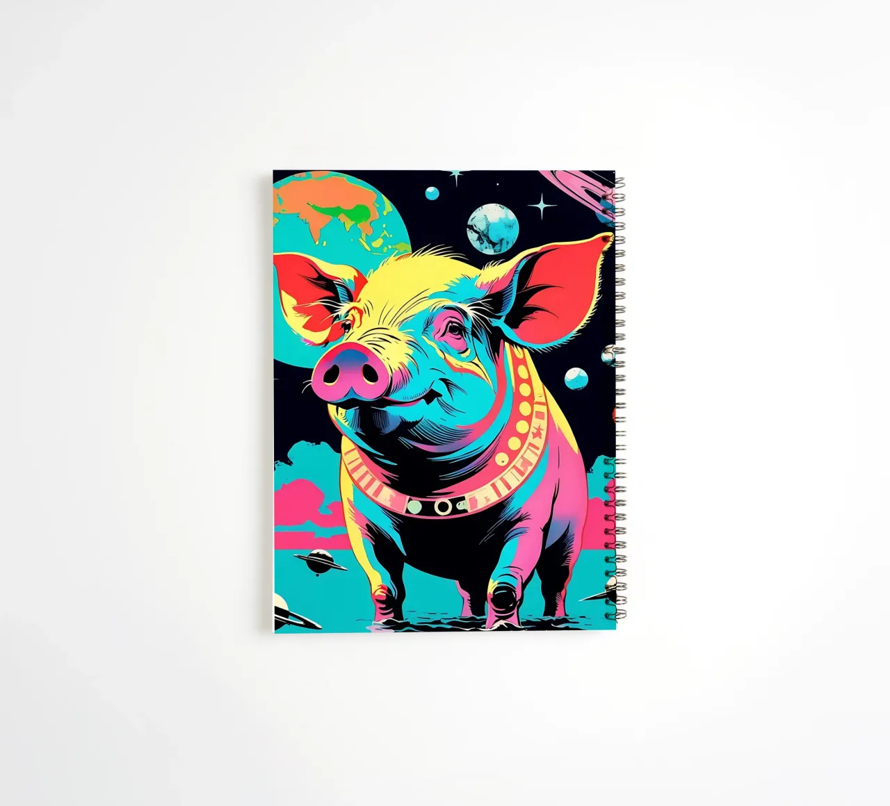Pig_Style_A_1 spiral notebook by Tierisch bunt by LK