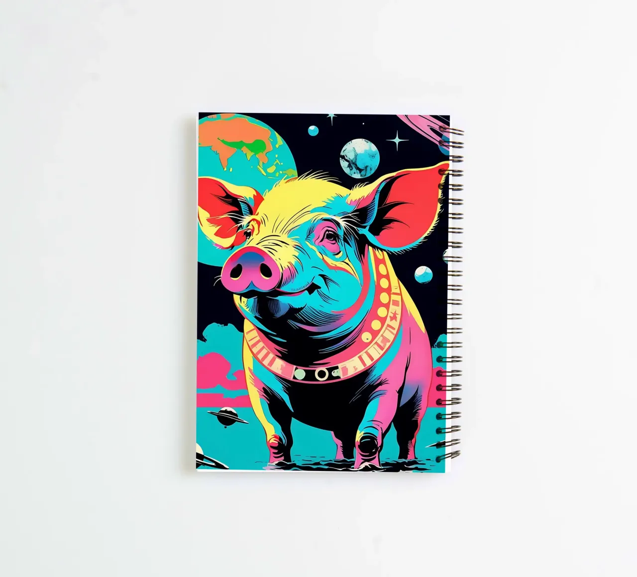 Pig_Style_A_1 spiral notebook by Tierisch bunt by LK