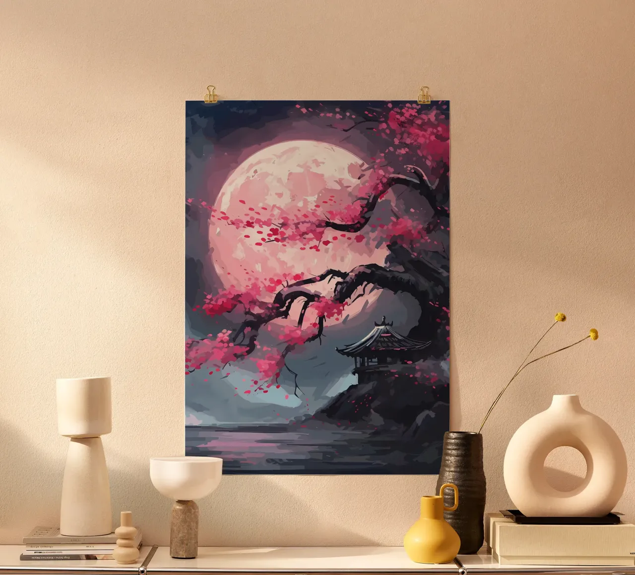 Fiori di ciliegio poster con telaio in alluminio da Rebecca Clark Wyrick