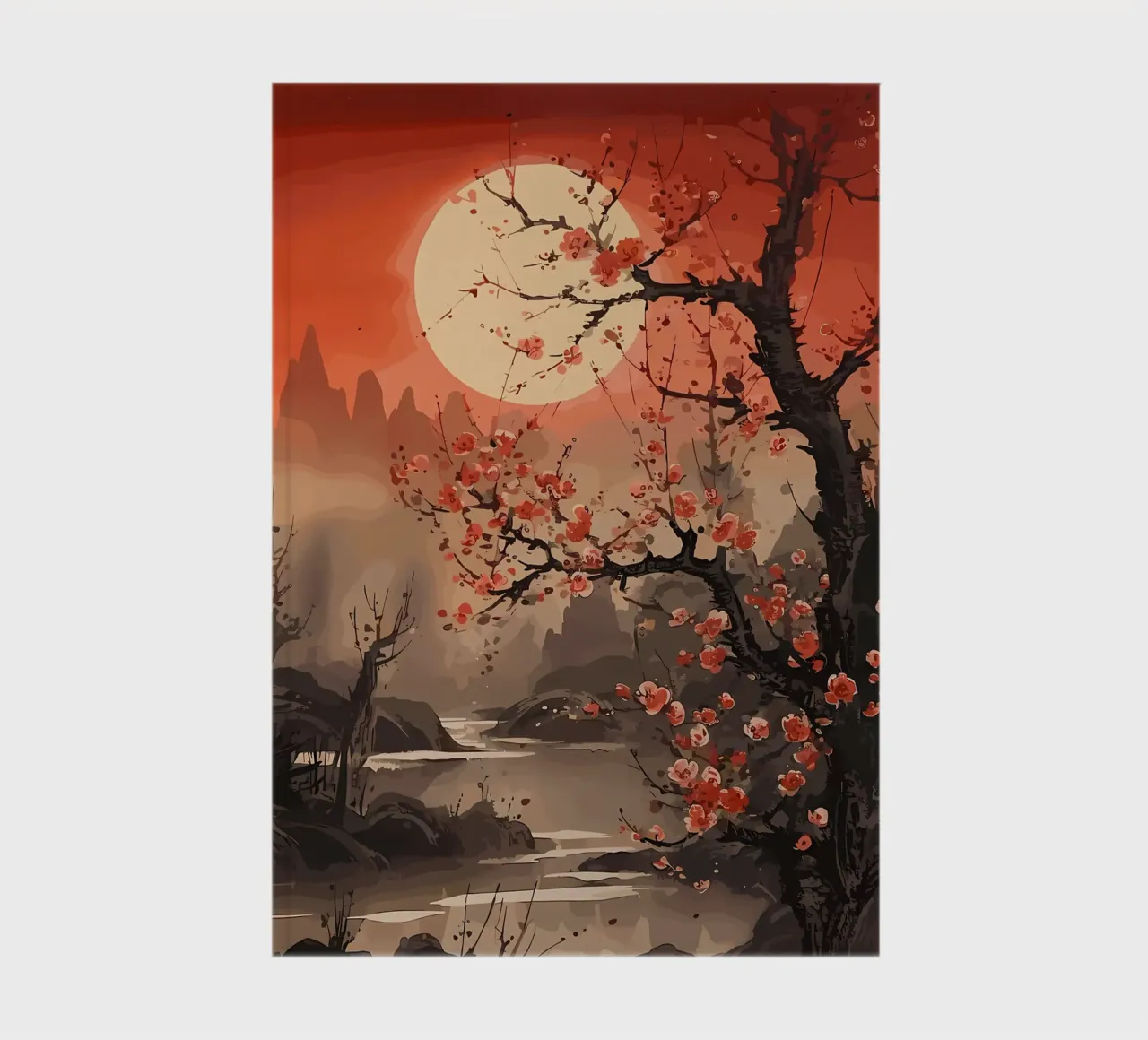 Japanese landscape paintin notebook by Rebecca Clark Wyrick