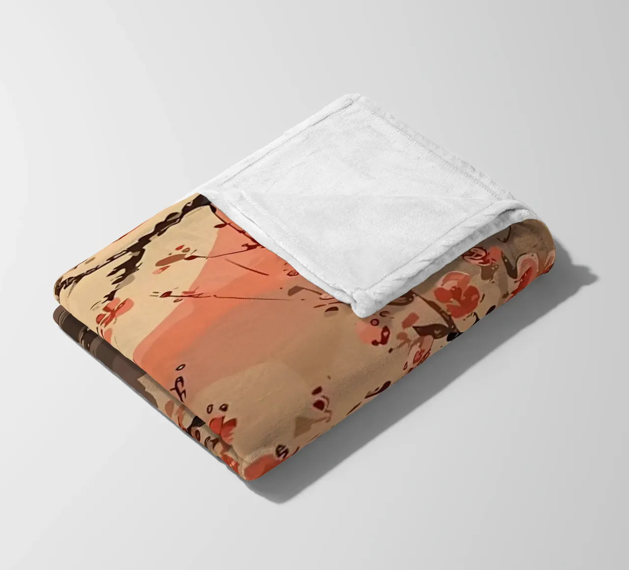 Paesaggio giapponese dipinto coperta in pile da Rebecca Clark Wyrick