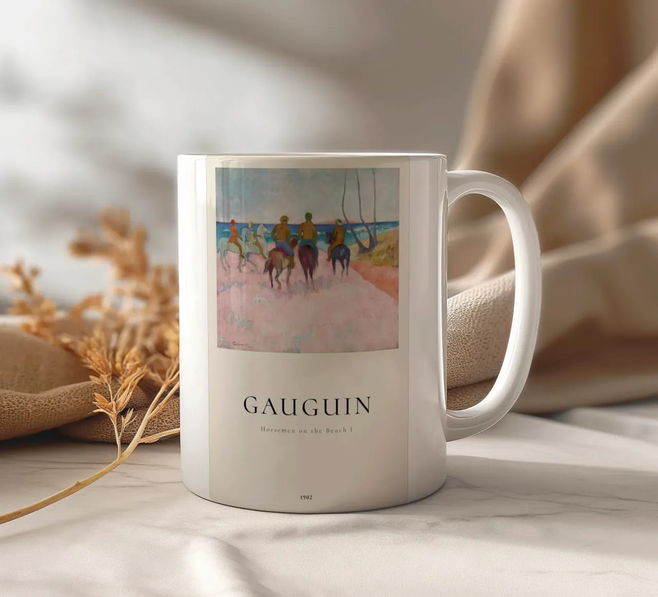 Gauguin - Horsemen on the Beach I Keramik Tasse von ARTOTHEK