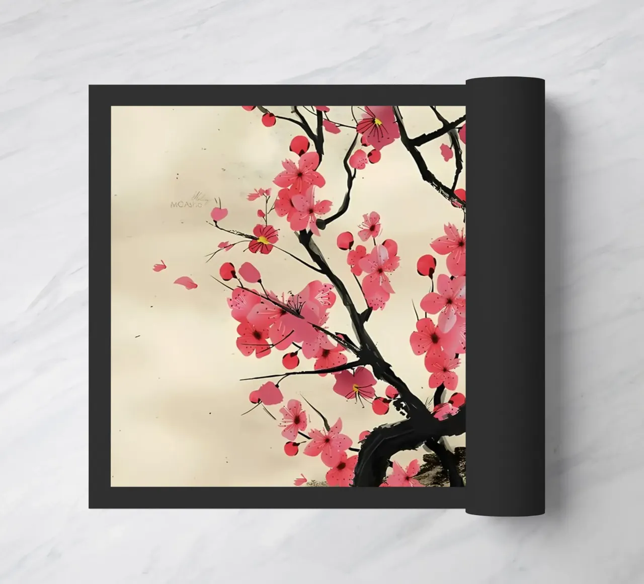 Cherry tree doormat by Rebecca Clark Wyrick