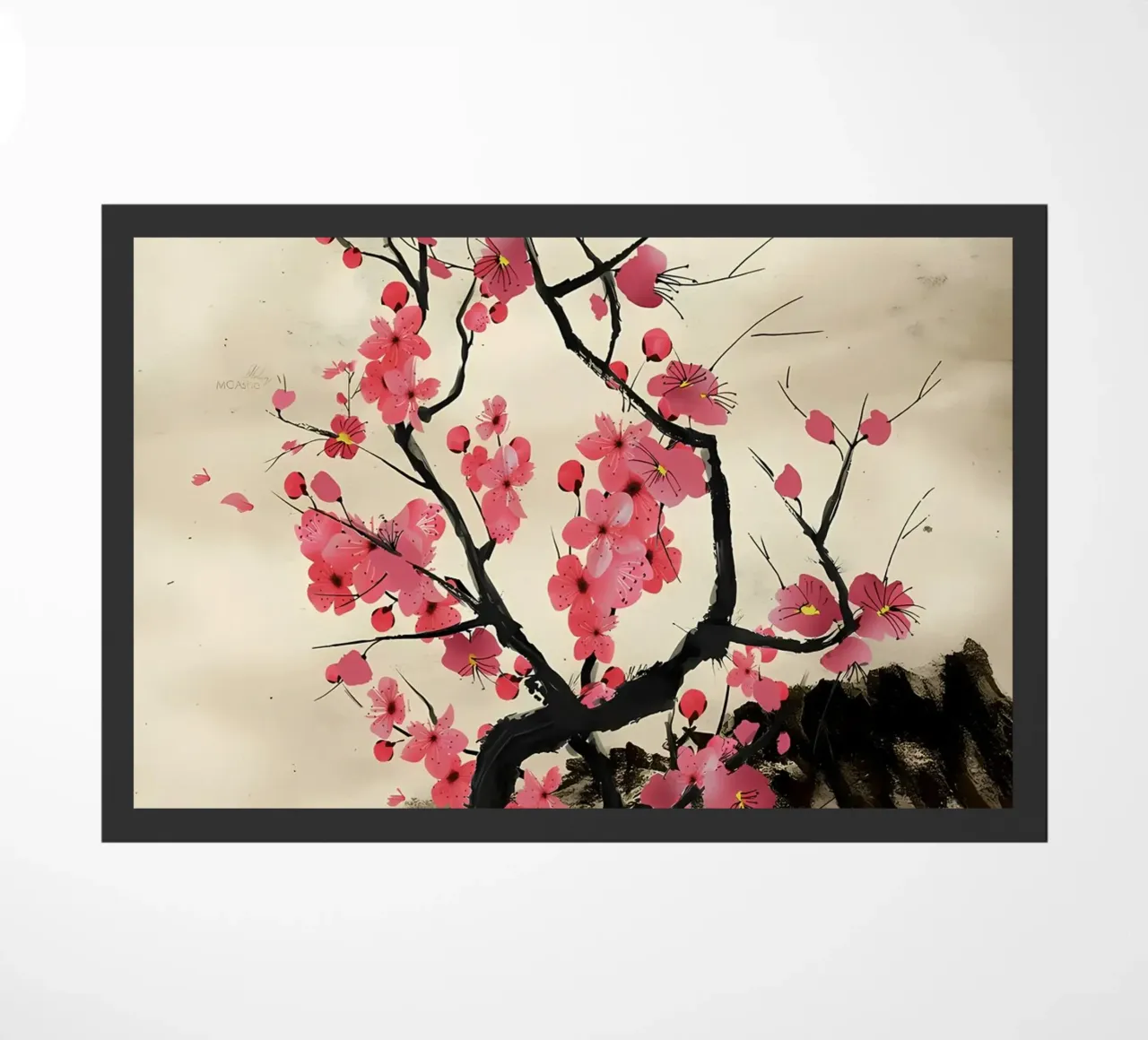 Cherry tree doormat by Rebecca Clark Wyrick