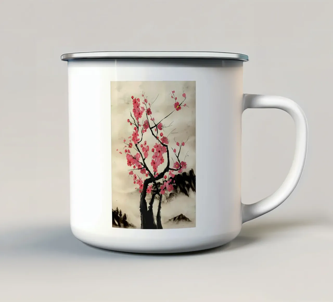 Ciliegio tazza in smalto da Rebecca Clark Wyrick