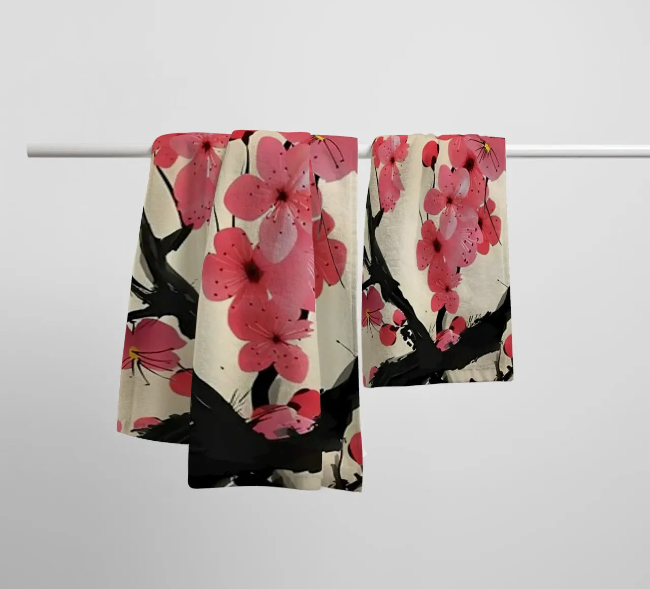 Cherry tree towel by Rebecca Clark Wyrick