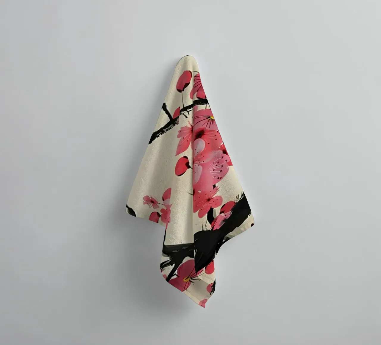 Cherry tree towel by Rebecca Clark Wyrick