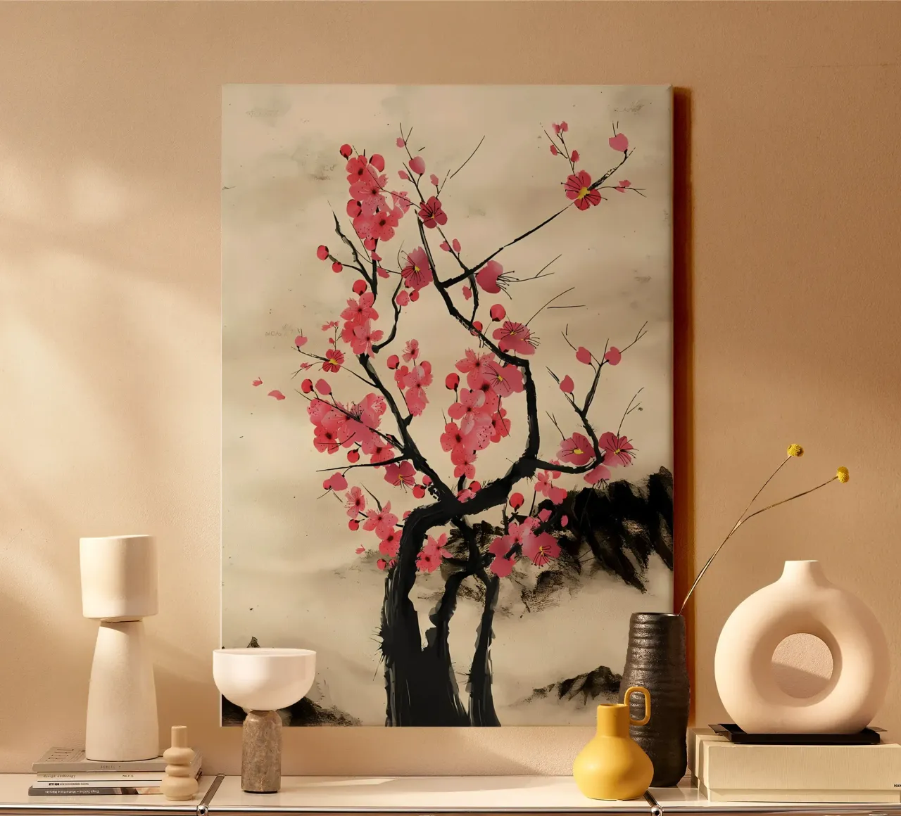 Cherry tree canvas by Rebecca Clark Wyrick