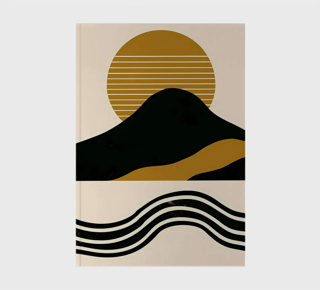 Golden Abstract Landscape notebook by James M Coyle