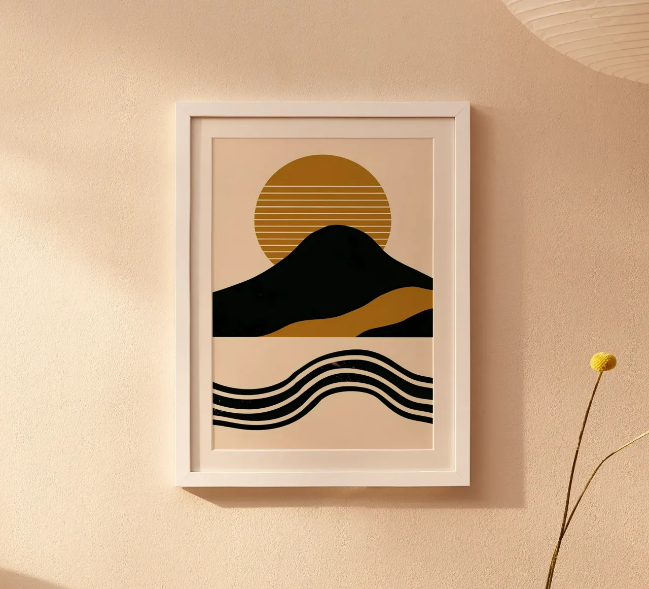Gouden abstract landschap hahnemühle van James M Coyle
