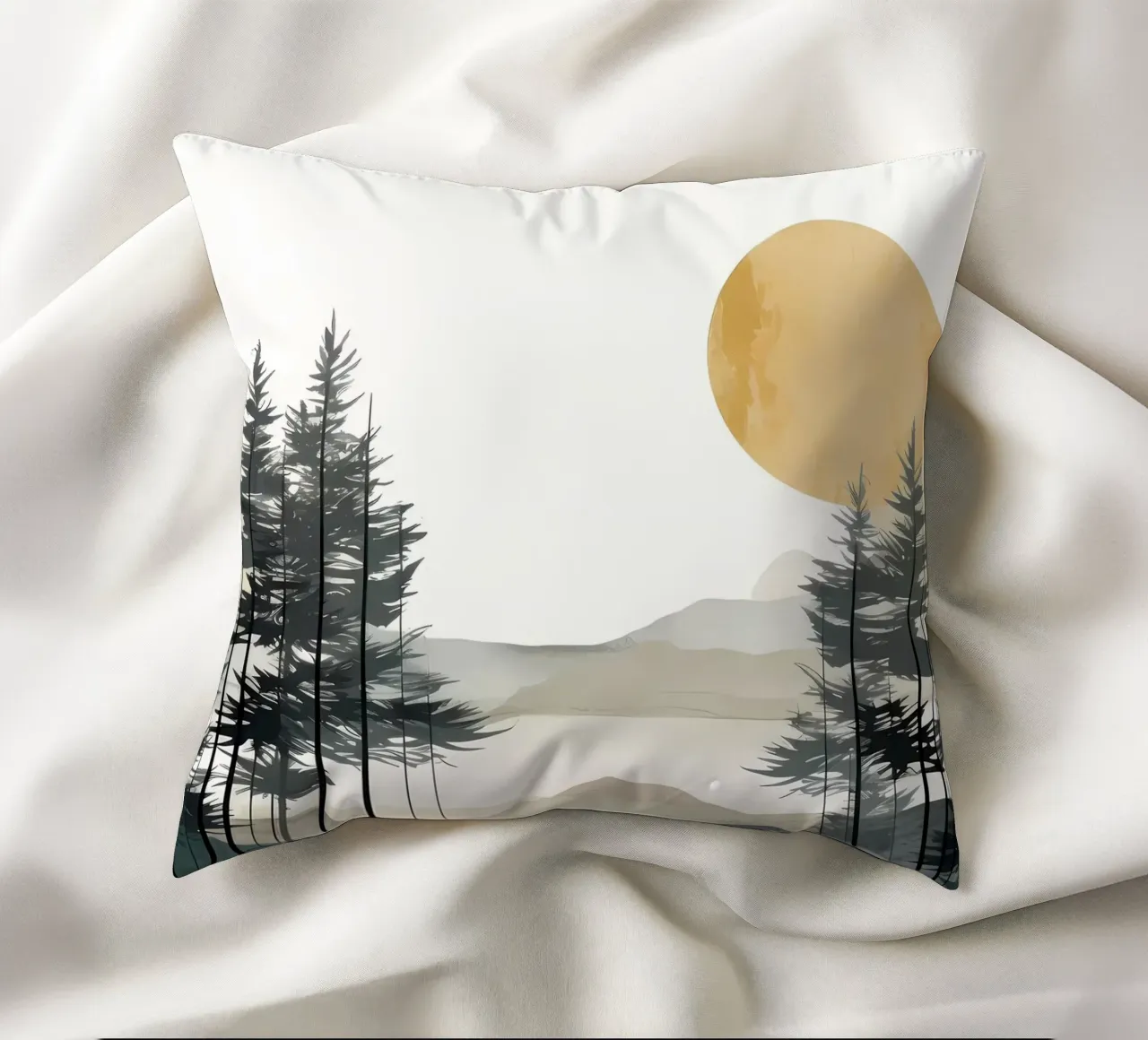 Strato montuoso e foresta cuscino da Albert S Jacob