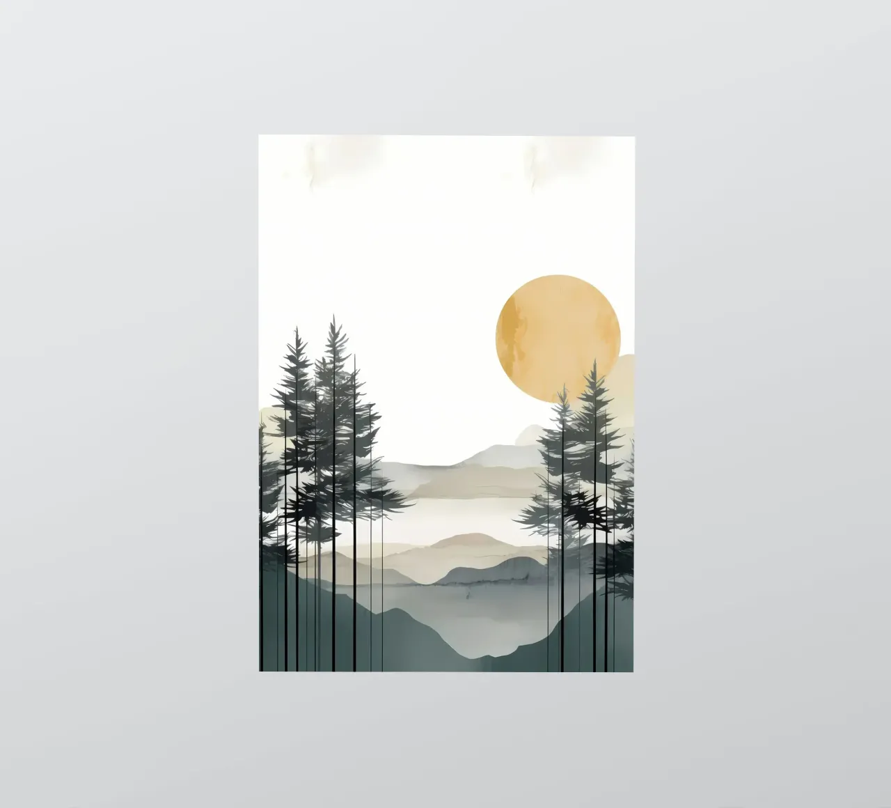 Mountain layer and forest sticker by Albert S Jacob