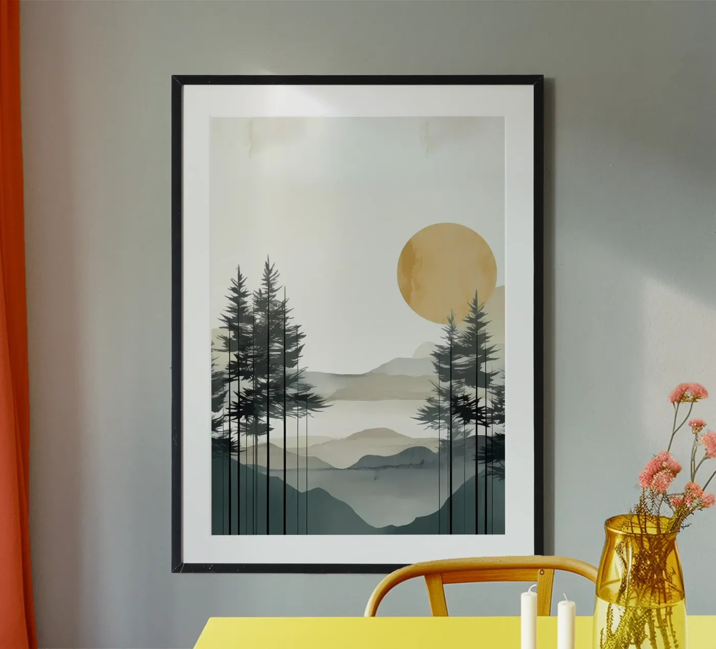Mountain layer and forest poster by Albert S Jacob
