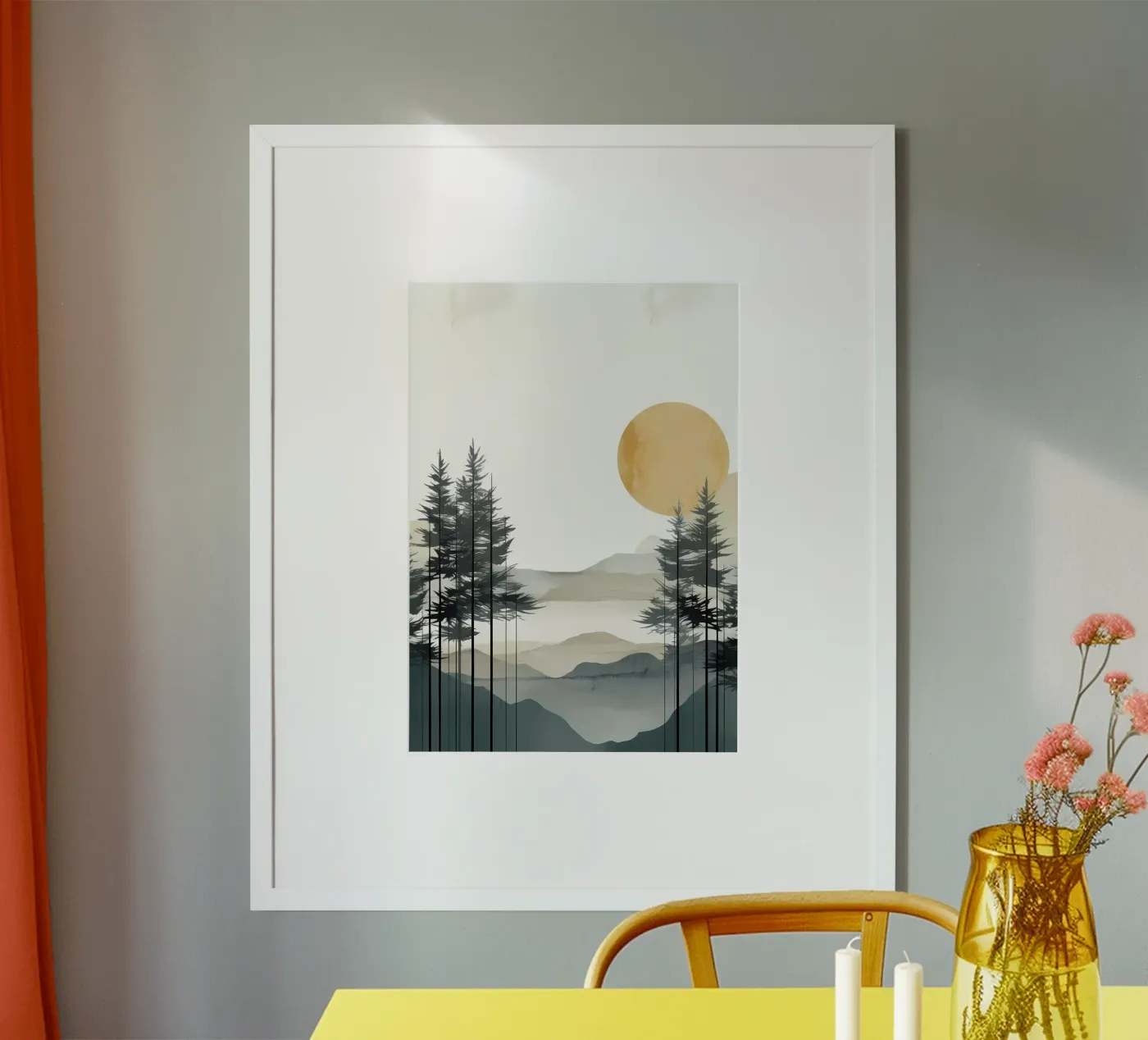 Mountain layer and forest poster by Albert S Jacob