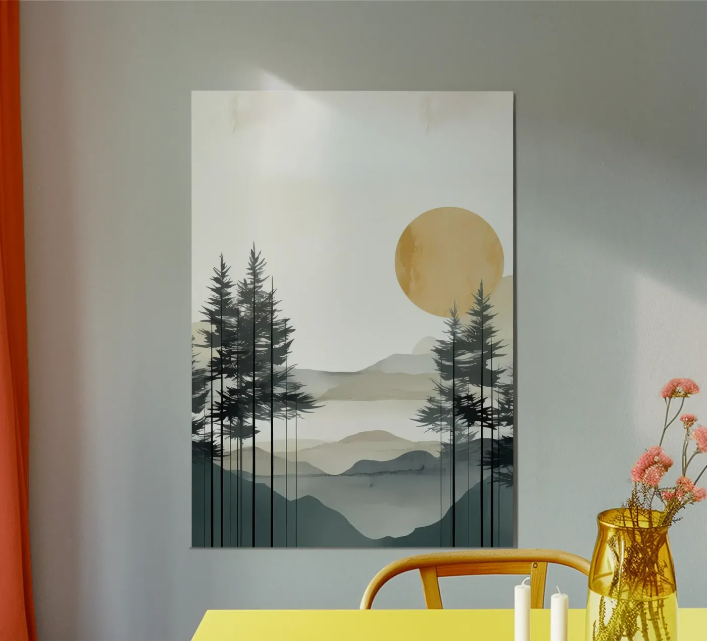 Mountain layer and forest poster by Albert S Jacob