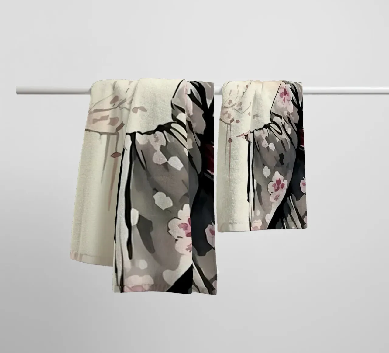 Fiori di ciliegio geisha asciugamano da bagno da Rebecca Clark Wyrick