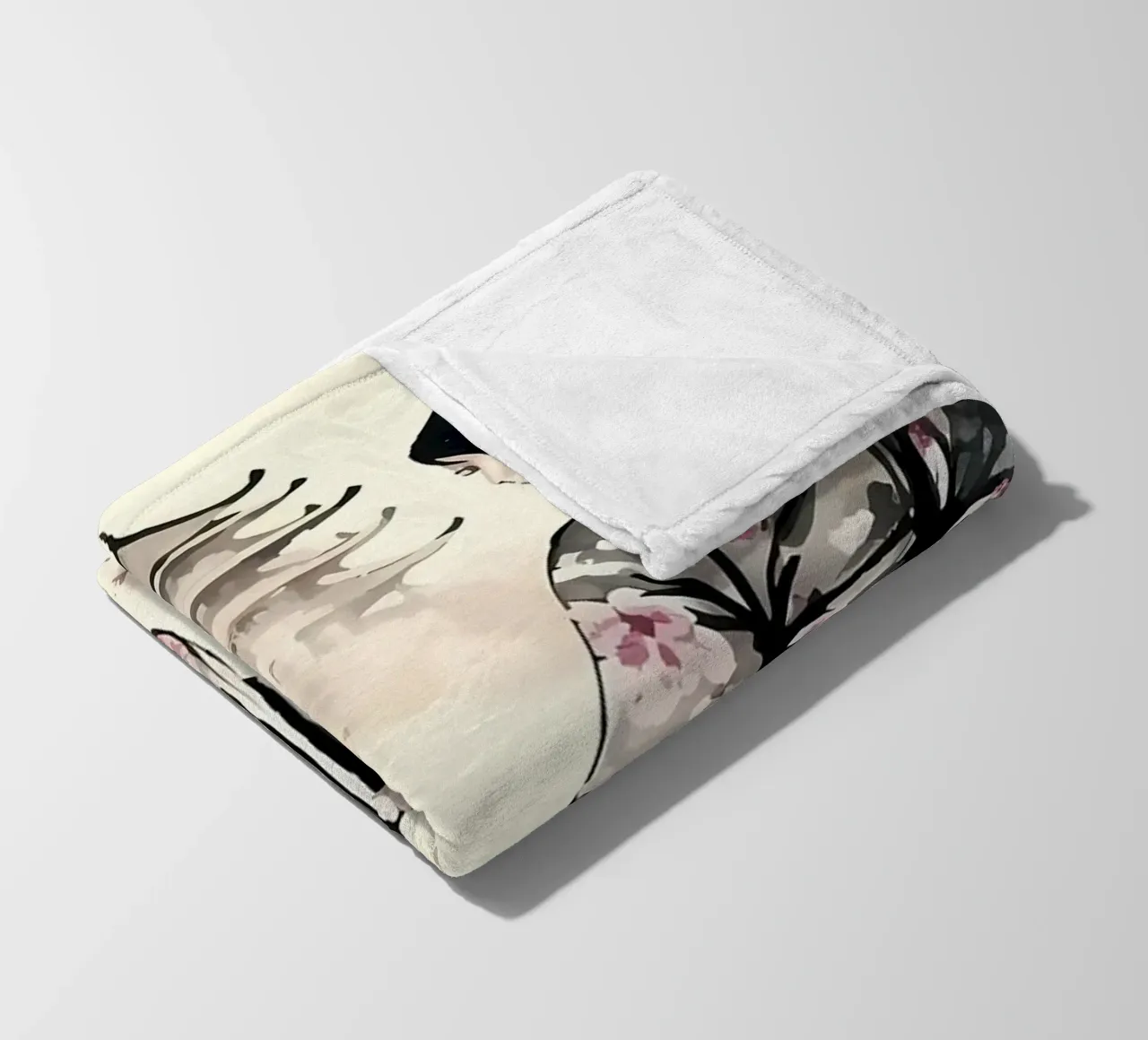 Fiori di ciliegio geisha coperta in pile da Rebecca Clark Wyrick