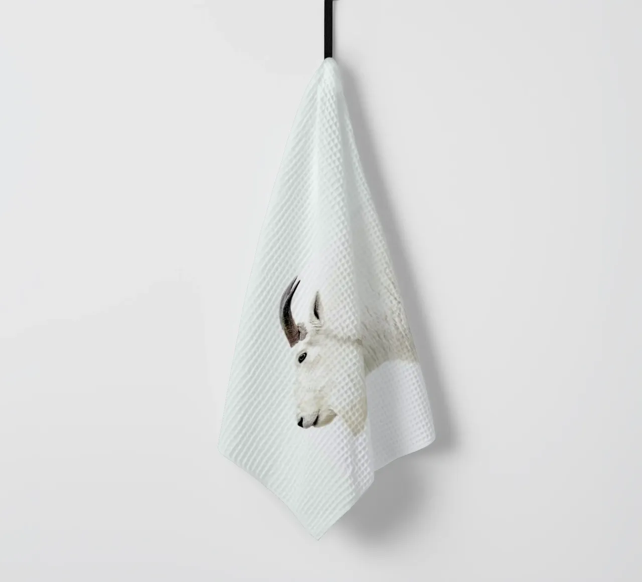 Mountain Goat tea towel by Monika Strigel