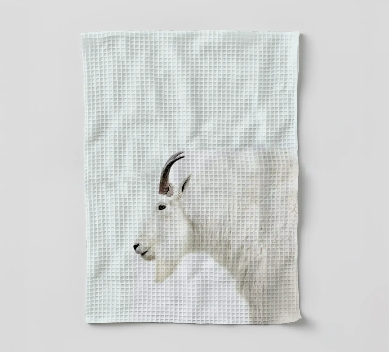 Mountain Goat tea towel by Monika Strigel