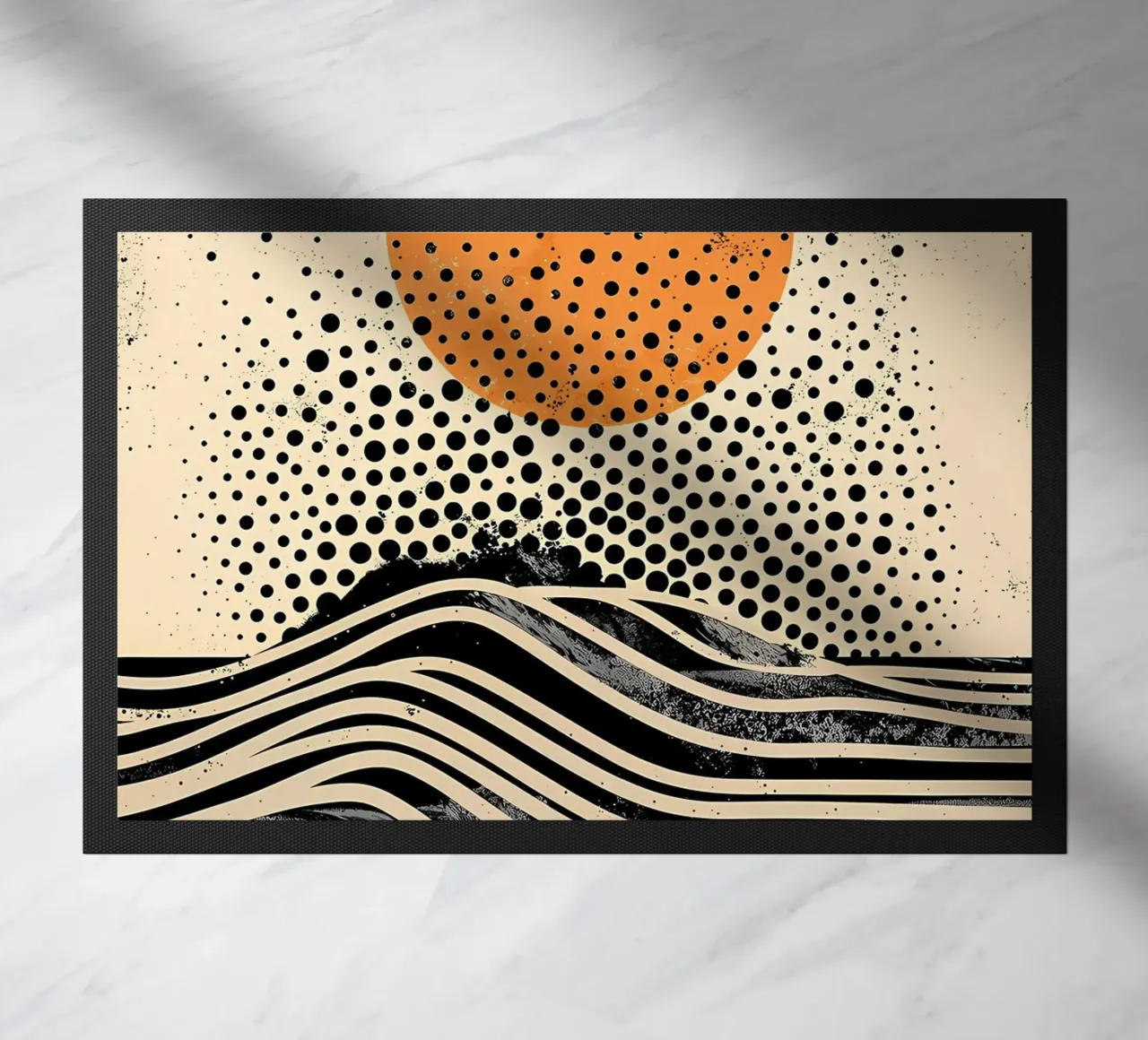 Dot Sun Waves doormat by James M Coyle
