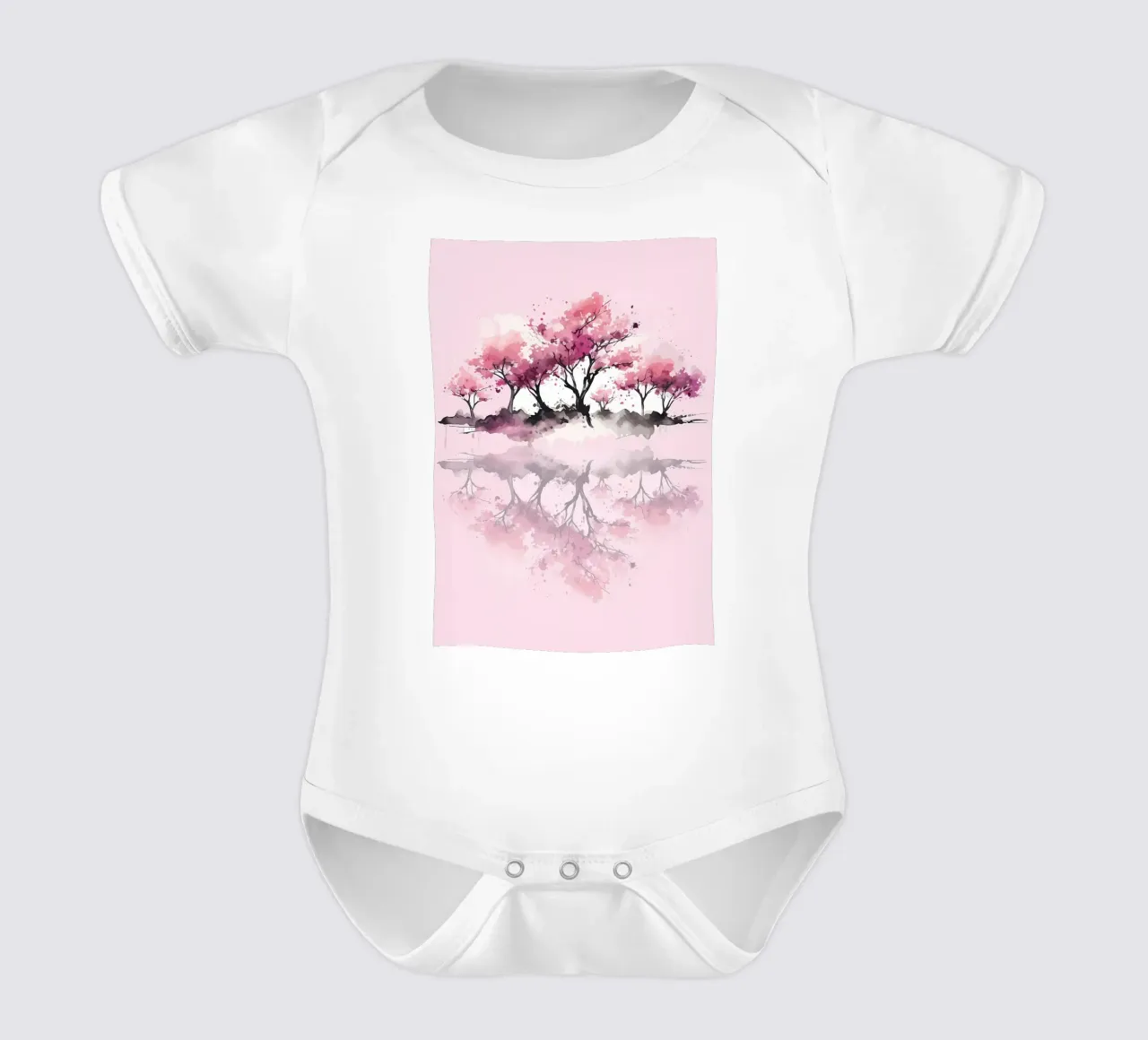 ciliegio in fiore in Giappone body neonato maniche corte da Rebecca Clark Wyrick