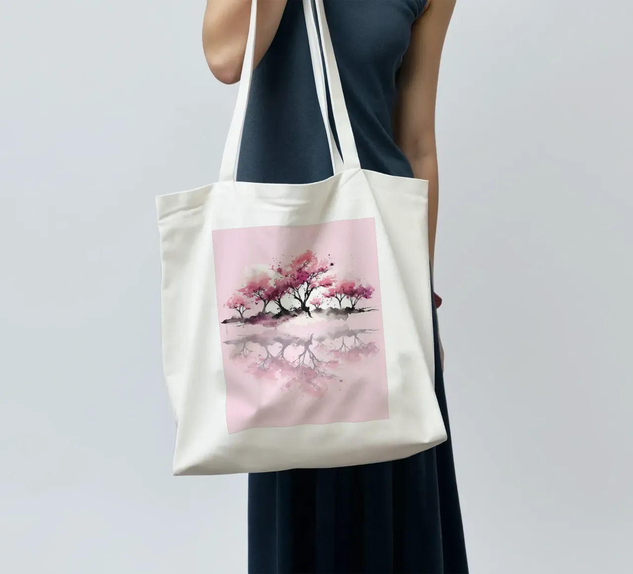 ciliegio in fiore in Giappone borsa in juta da Rebecca Clark Wyrick