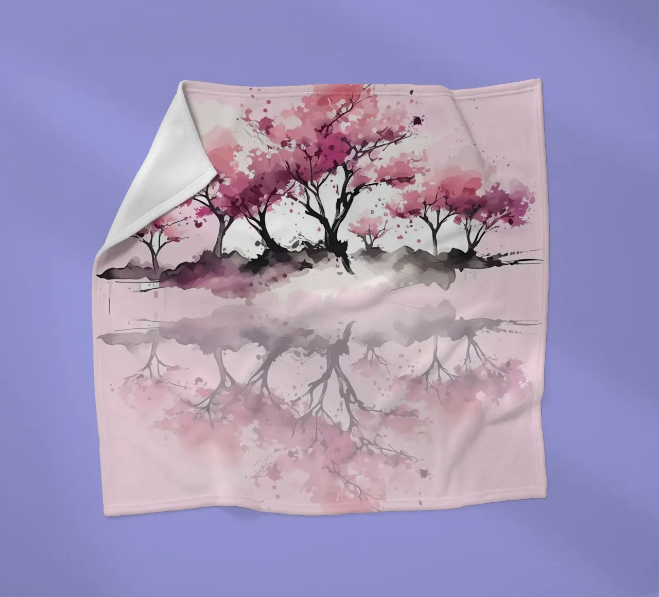 ciliegio in fiore in Giappone coperta in pile da Rebecca Clark Wyrick