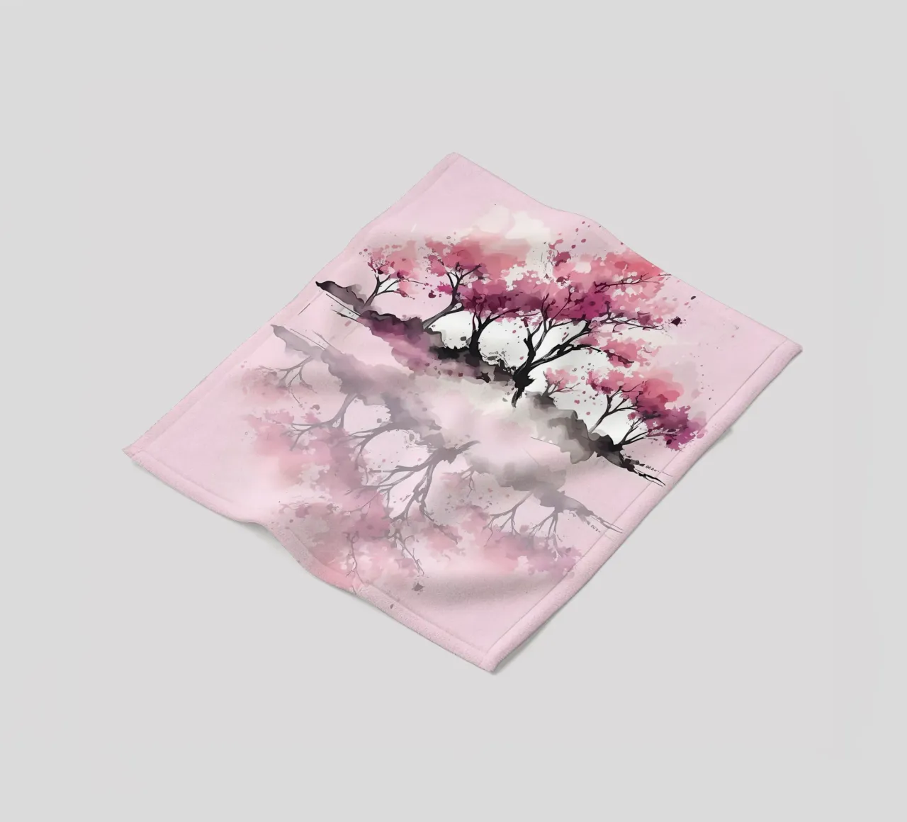 ciliegio in fiore in Giappone coperta in pile da Rebecca Clark Wyrick